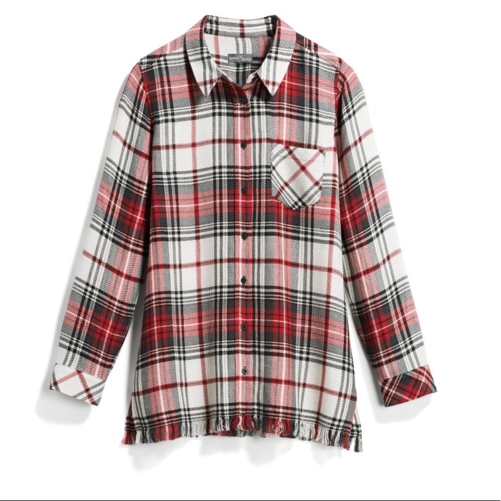 Market & Spruce frayed edge button down flannel